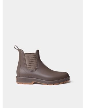 Toni Pons Rubber Rain Boots With Elastic Side Bands - Brown