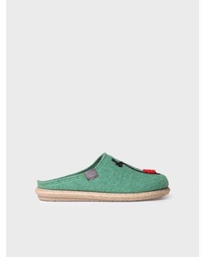 Toni Pons Felt Slippers - Green