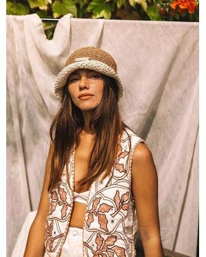 Toni Pons Vegan Paper Crochet Hat - Brown