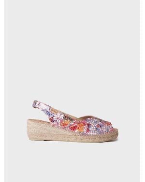 Toni Pons Leather Wedge Espadrilles - Pink
