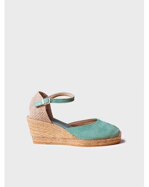 Toni Pons Closed Leather Espadrilles - Green