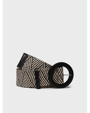 Toni Pons Leather And Fabric Belt - Black