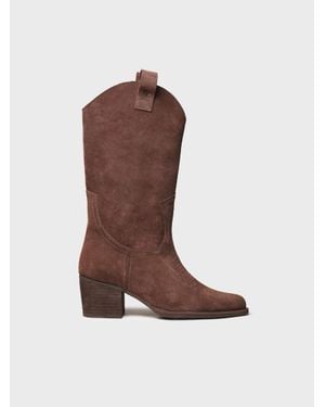 Toni Pons High Suede Cowboy Boot - Brown