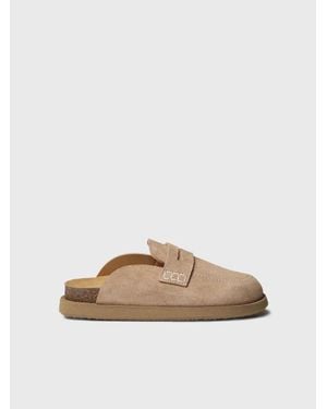 Toni Pons Suede Moccasin-Style Clog - Natural