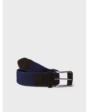 Toni Pons Leather And Fabric Belt - Blue