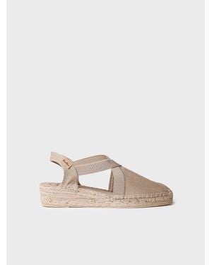 Toni Pons Vegan Flat Espadrille With Elastic Bands - Natural
