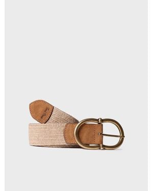 Toni Pons Fabric And Leather Belt - Natural