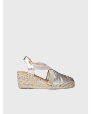 Toni Pons Medium Wedge Leather Espadrilles - White
