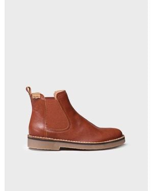 Toni Pons Leather Ankle Boot With Side Elastics - Brown