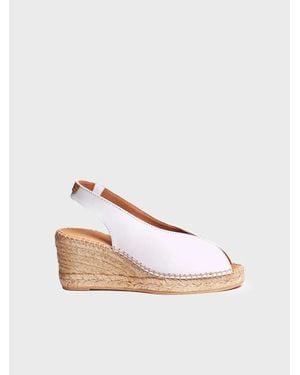 Toni Pons Wedge Espadrilles Peep Toe Style - White