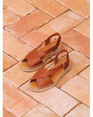 Toni Pons Leather Sandals With Crossed Straps - Brown