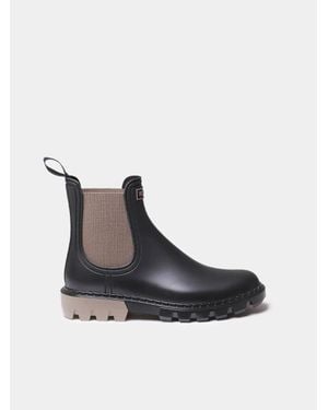 Toni Pons Rain Boots With Contrasting Elastic Side Bands - Black