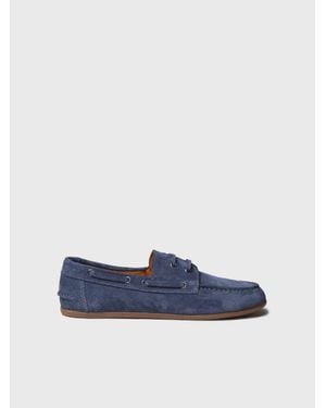 Toni Pons Suede Boat Shoes With Leather Laces - Blue