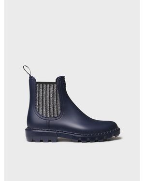 Toni Pons Rubber Rain Ankle Boot With Lurex Elastic - Blue