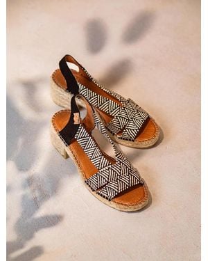 Toni Pons Espadrille With Wide Heel And Two-Tone Elastics - Black