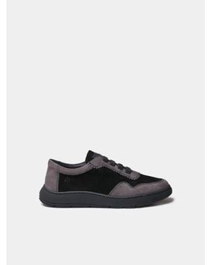 Toni Pons Two-Tone Split Leather Trainer - Black