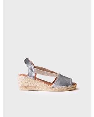 Toni Pons Mid-Wedge Open-Back Leather Espadrille - White