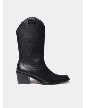 Toni Pons Leather Cowboy Ankle Boots With Heel - Blue