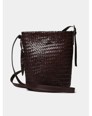 Toni Pons Bolso Bombonera En Cuero Trenzado Con Tira Ajustable - Negro