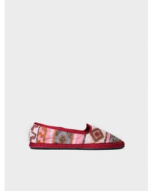 Toni Pons Printed Ballerina - Red