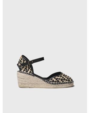 Toni Pons Raffia Braided Wedge Espadrille - Metallic