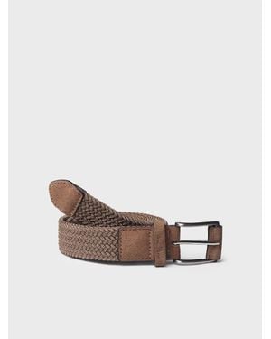 Toni Pons Fabric And Leather Belt - White