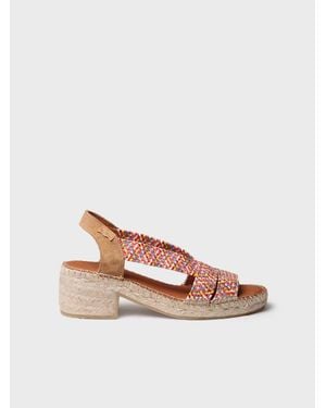 Toni Pons Espadrille With Wide Heel And Two-Tone Elastics - Pink