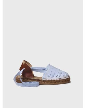 Toni Pons Flat Espadrille With Ribbons - White