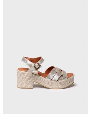 Toni Pons Leather Espadrille With Shiny Finish - Natural