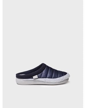 Toni Pons Zapatilla Tipo Zueco Para Mujer En Tejido Acolchado Y Fieltro - Azul