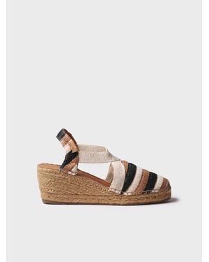 Toni Pons Striped Wedge Espadrille With Elastic Bands - Multicolor