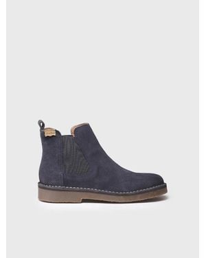 Toni Pons Split Leather Ankle Boot With Side Elastics - Blue