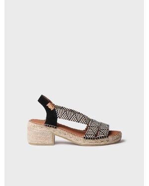 Toni Pons Espadrille With Wide Heel And Two-Tone Elastics - Black