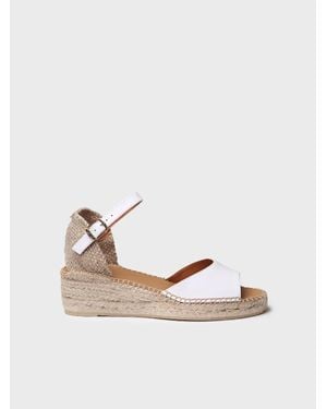 Toni Pons Open Espadrille For With Low Wedge - Natural