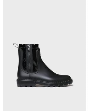 Toni Pons Rubber Rain Ankle Boot With Zip - Black