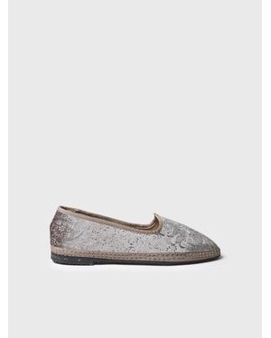 Toni Pons Velvet Jacquard Fabric Mary Jane Shoe For - White