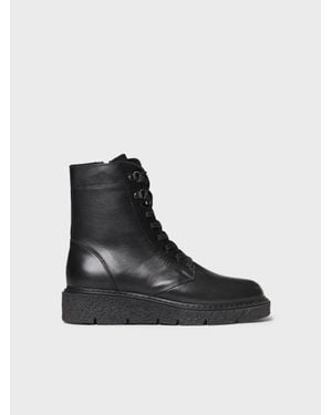 Toni Pons Lace-Up Leather Boot - Black