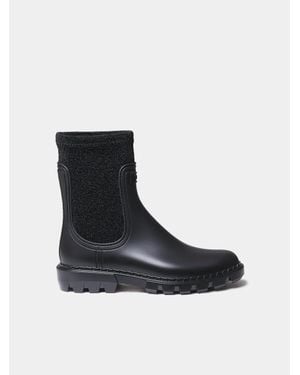 Toni Pons Chelsea Rain Boots With Shiny Elastic Side - Black