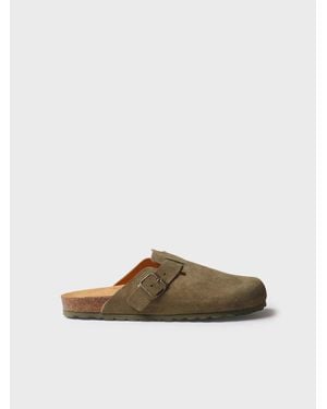 Toni Pons Suede Clog With Buckle - Green