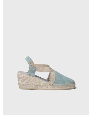 Toni Pons Suede Espadrille With Elastic Bands - Blue