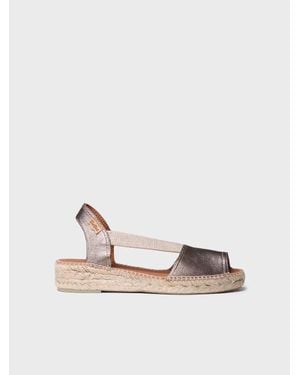 Toni Pons Flat Leather Sandal With Elastics - White