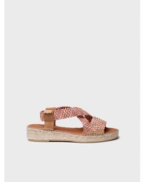 Toni Pons Open Espadrille With Multicolour Elastics - Pink