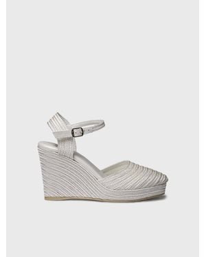 Toni Pons Satin Wedge Espadrilles For - White