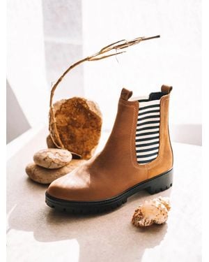 Toni Pons Leather Ankle Boots With Striped Elastic - Multicolour