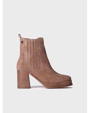 Toni Pons Wide Heel Ankle Boot - Brown