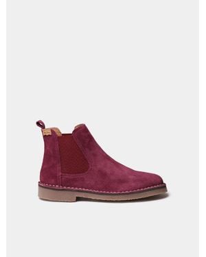 Toni Pons Split Leather Ankle Boot With Side Elastics - Purple