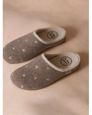 Toni Pons Open Slipper With Glow-In-The-Dark Embroidery For - Brown