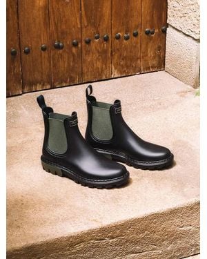 Toni Pons Rain Boots With Contrasting Elastic Side Bands - Natural