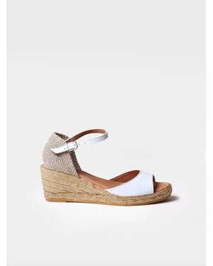 Toni Pons Leather Wedge Sandal - White