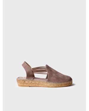 Toni Pons Wedge Espadrille With Elastic Straps - Grey
